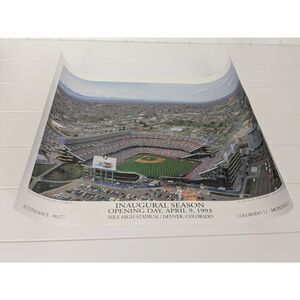 CO Rockies Inaugural Season Opening Day Game at Mile High Poster- Apr 9, 1993